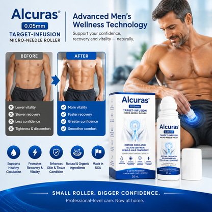 Alcuras™ 0.05mm Target-Infusion Micro-Needle Roller — Restore male vitality and confidence without medication