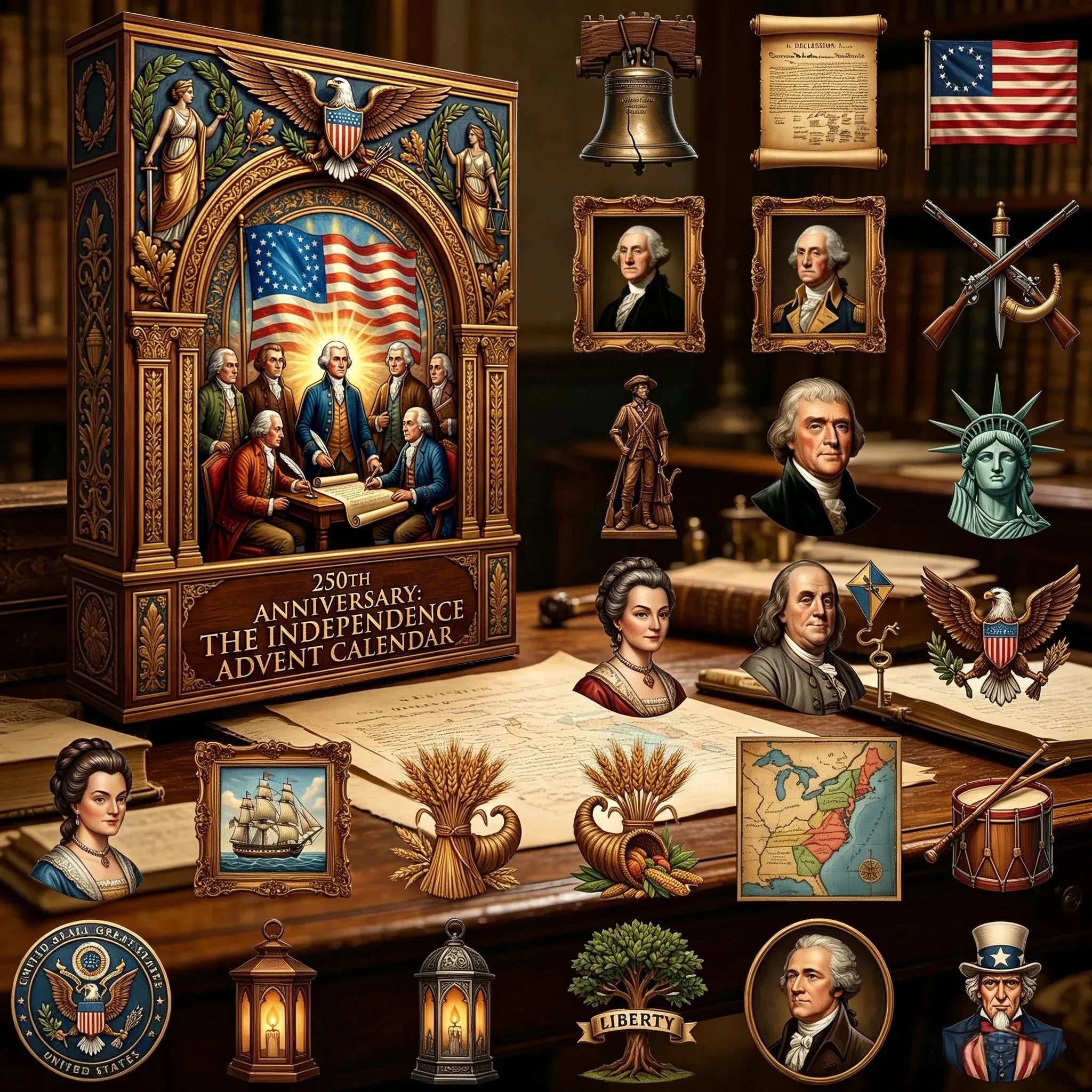 🇺🇸 LAST CHANCE — 250th ANNIVERSARY EDITION 🎖️ The Independence Advent Calendar 24 Days. 24 Stories. One Nation.