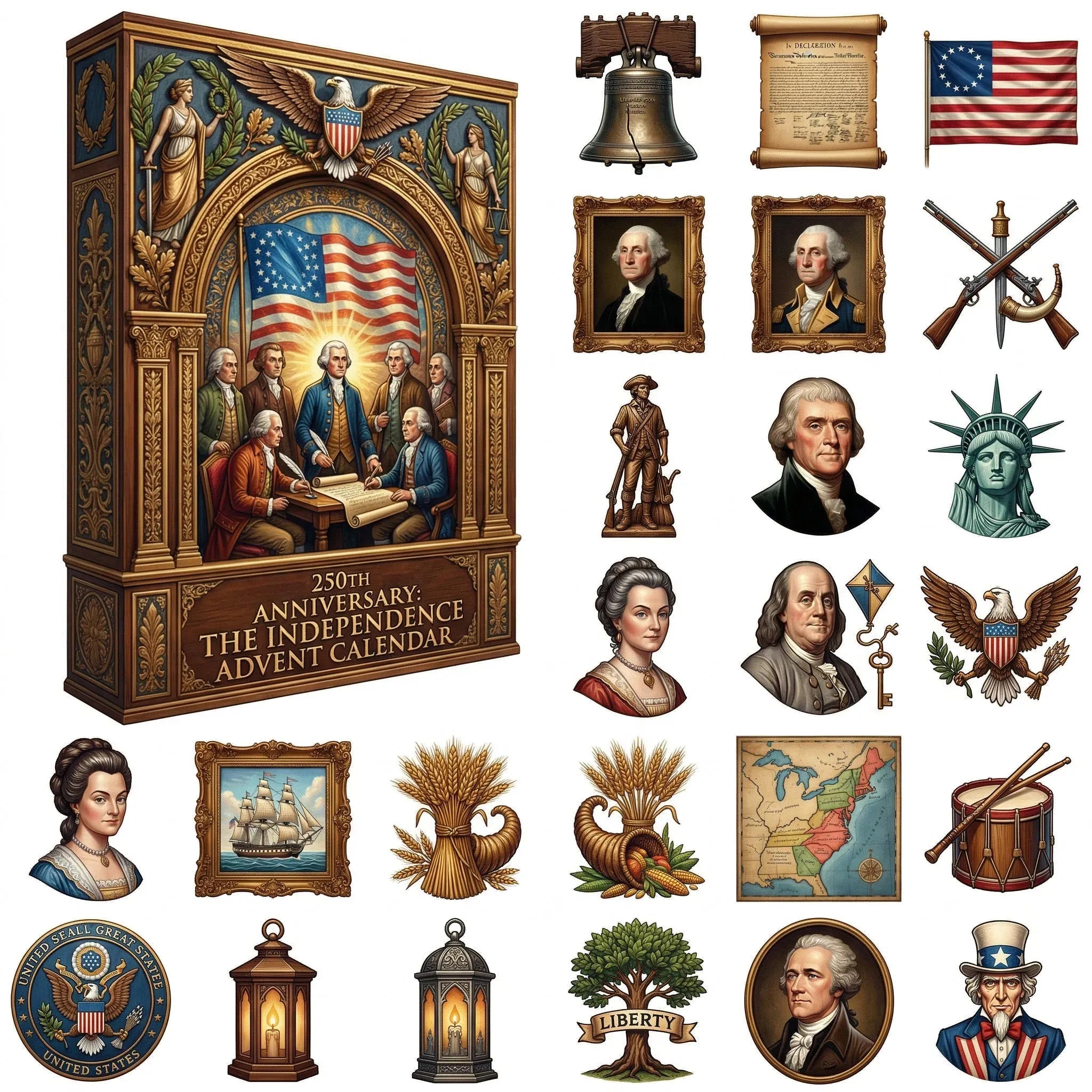 🇺🇸 LAST CHANCE — 250th ANNIVERSARY EDITION 🎖️ The Independence Advent Calendar 24 Days. 24 Stories. One Nation.