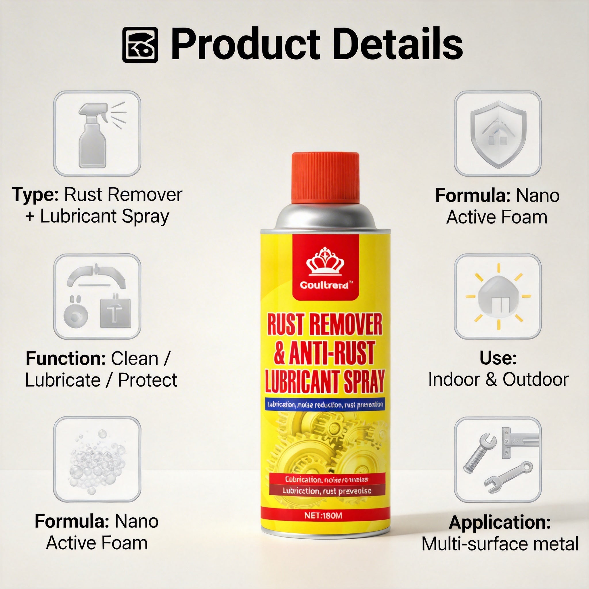 Rust Remover &amp; Anti-Rust Lubricant Spray