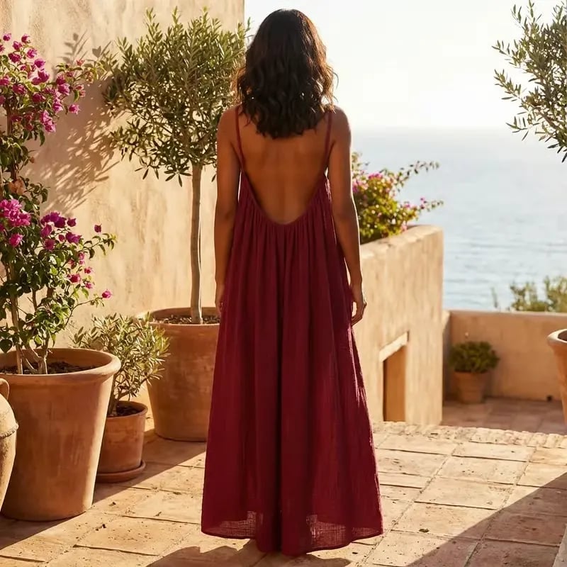 Feel Irresistible✨Together — Elegant Backless Cami Dress for Romantic Moments(Buy 3 Free Shipping)