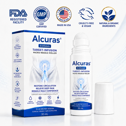 Alcuras™ 0.05mm Target-Infusion Micro-Needle Roller — Restore male vitality and confidence without medication