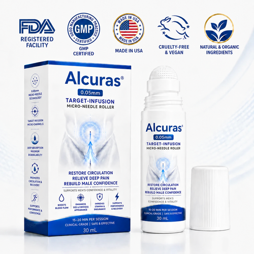 Alcuras™ 0.05mm Target-Infusion Micro-Needle Roller — Restore male vitality and confidence without medication